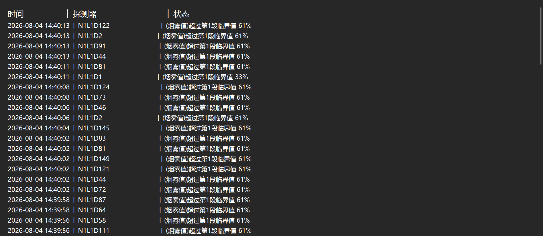 ESD 监控系统事件记录 TXT 格式导出界面